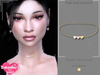 Heart Necklace By Glitterberryfly Sims 4 CC