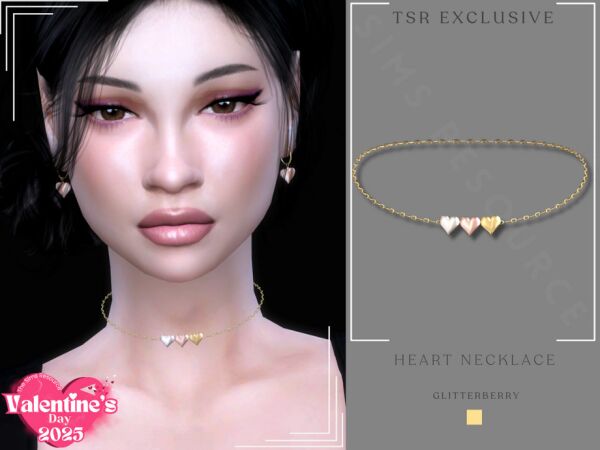 Heart Necklace By Glitterberryfly Sims 4 CC