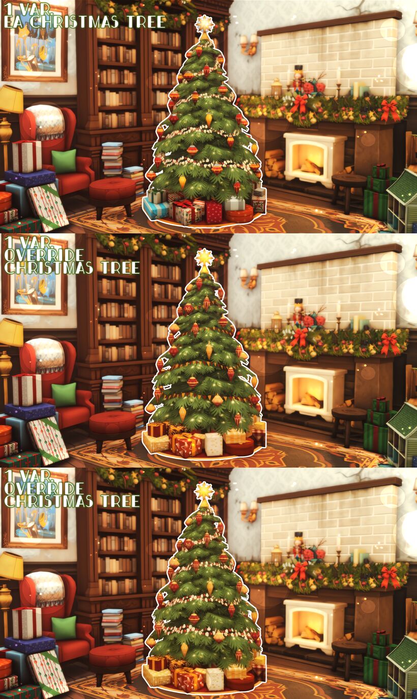 sims 4 cc holiday tree gifts override collab with oduvnix 2