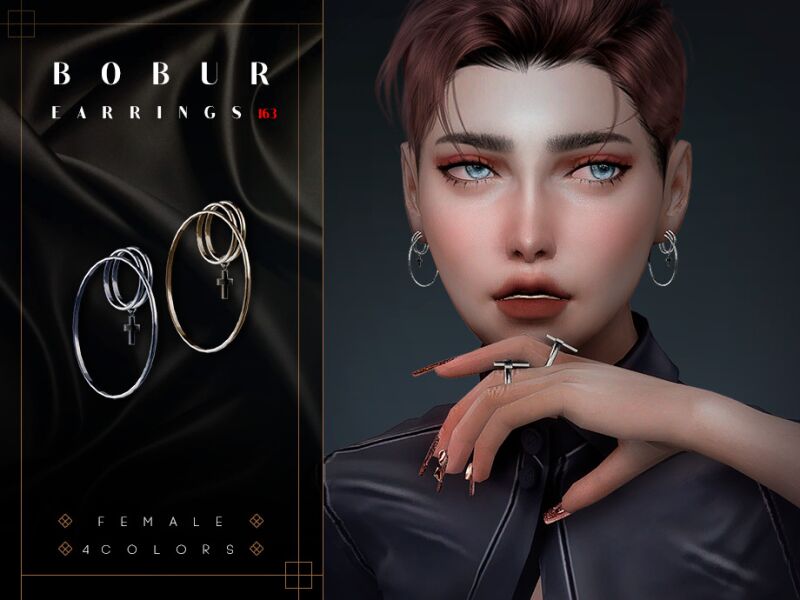 sims 4 cc hoop earrings by bobur2 2