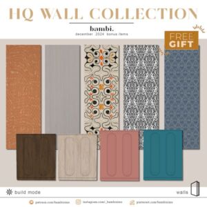 Stunning HQ Wall Collection by Bambisims Sims 4 CC