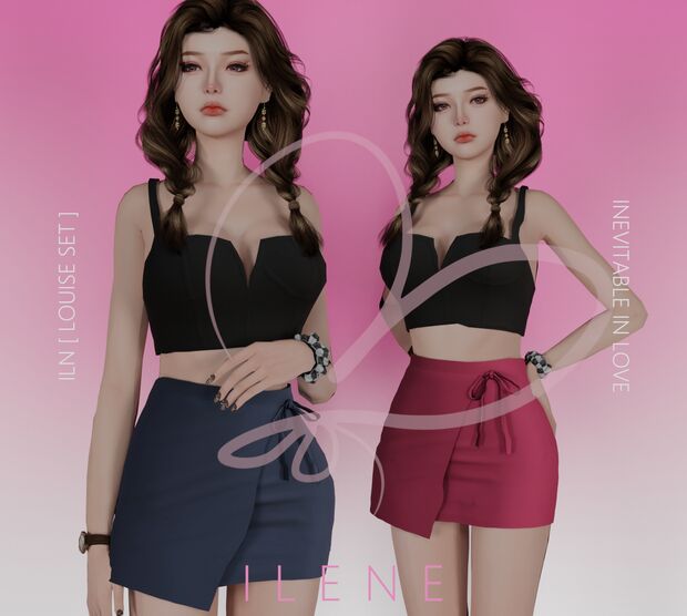 Charming Louise Set for Everyday Wear 2 sims 4 cc iln louise set 2