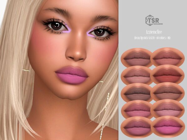 IMF Beau Lipstick N.620 - Discover IzzieMcFire's Creation 1 IMF Beau Lipstick N.620 – Discover IzzieMcFire’s Creation Sims 4 CC