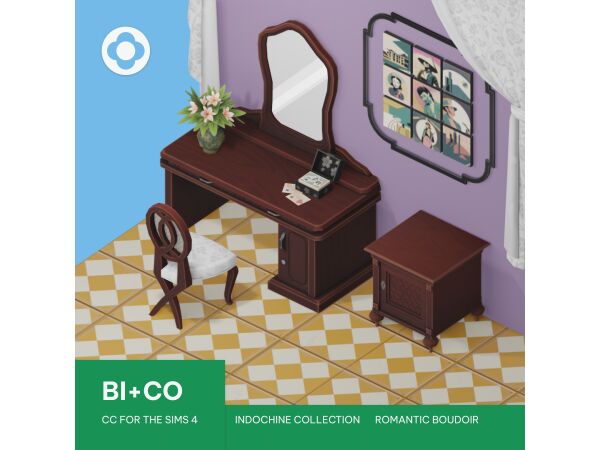 Indochine Collection - Romantic Boudoir Set 2 sims 4 cc indochine collection romantic boudoir set by bico 2