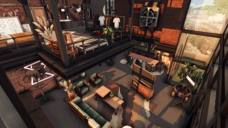 Stunning Industrial Loft/Penthouse by PlumbobKingdom 5 sims 4 cc industrial loft penthouse by plumbobkingdom 6