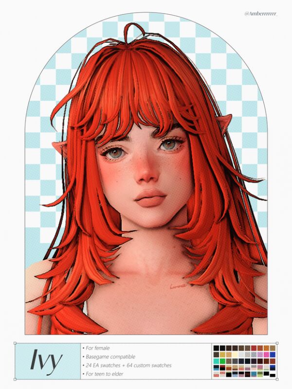 Ivy Hair: Perfect for a Stylish Look 1 Ivy Hair: Perfect for a Stylish Look Sims 4 CC