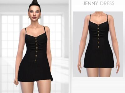 Stylish Jenny Dress by Puresim Sims 4 CC