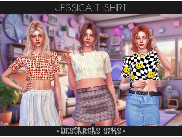 Jessica T-Shirt 1 Jessica T-Shirt Sims 4 CC