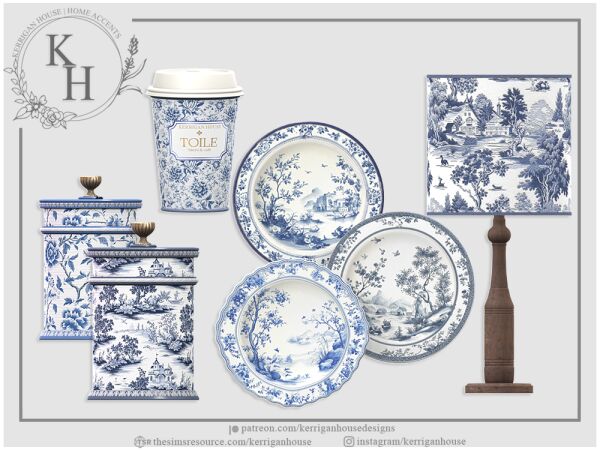 Stylish KHD Toile Set for Your Home 1 Stylish KHD Toile Set for Your Home Sims 4 CC