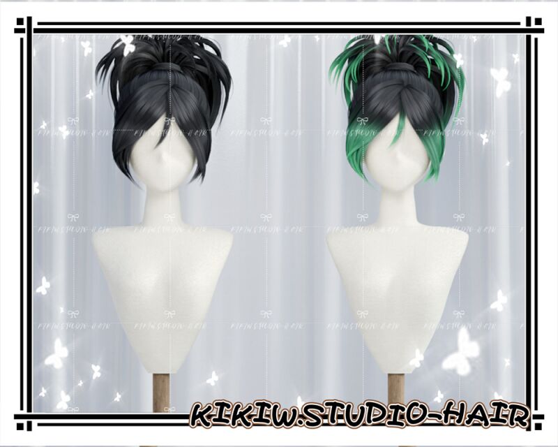 Stylish Updo Hair from Kikiw Studio 2 sims 4 cc kikiw studio 【hair 20241113】 2