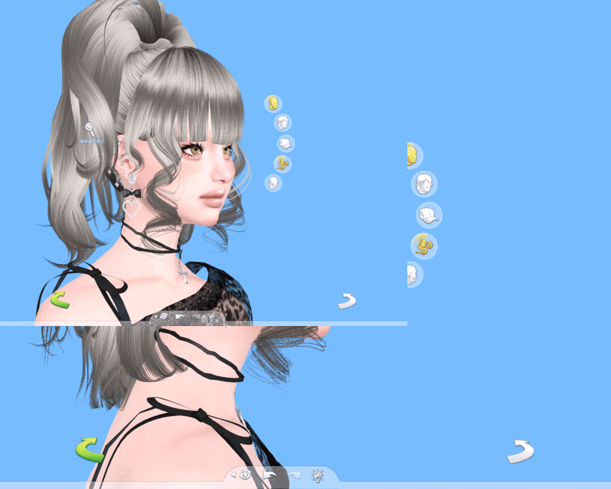 Stylish New Female Hair from Kikiw.studio 3 sims 4 cc kikiwstudio hair 20241220 3