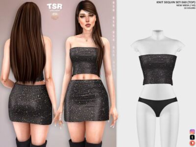 Knit Sequin Top by Busra-Tr Sims 4 CC