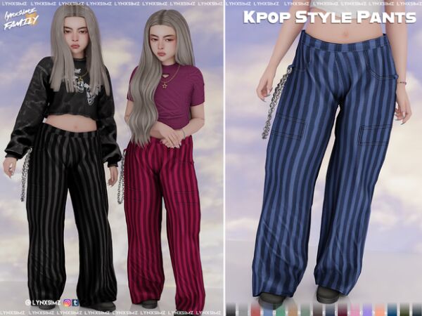 Kpop Style Cargo Pants for Kids 1 Kpop Style Cargo Pants for Kids Sims 4 CC