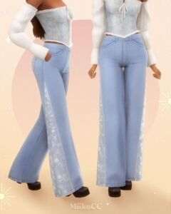 Lace & Laceless Jeans by Miikocc Sims 4 CC