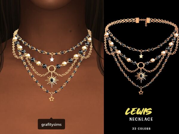 Lewis Necklace 1 Lewis Necklace Sims 4 CC