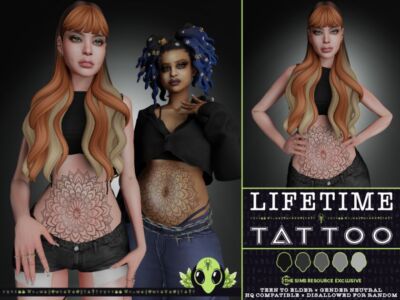 Exclusive Lifetime Tattoo for All Ages Sims 4 CC