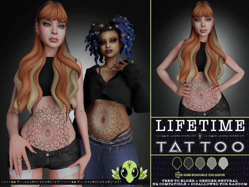 Exclusive Lifetime Tattoo for All Ages 1 Exclusive Lifetime Tattoo for All Ages Sims 4 CC