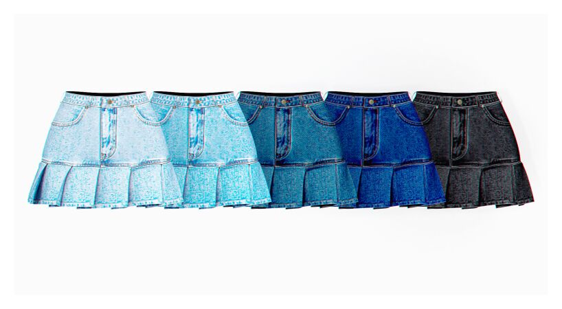sims 4 cc likey denim pleated skirt 2