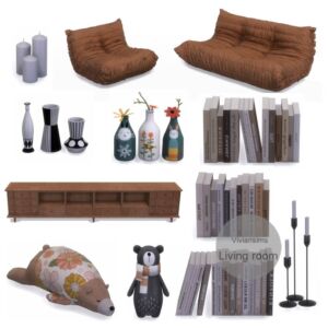 Modern Living Room Collection Sims 4 CC