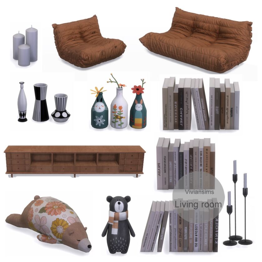Modern Living Room Collection 1 Modern Living Room Collection Sims 4 CC