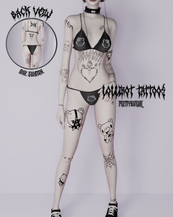Lollirot Tattoos by Prettyburial Sims 4 CC