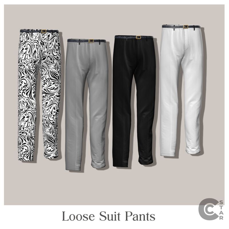 Loose Suit Pants - Cool Content Star 2 sims 4 cc loose suit pants cool content star 2