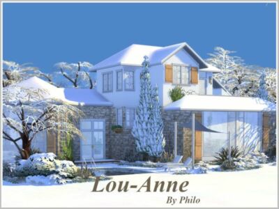 Lou-Anne: A Simple No CC House Sims 4 CC