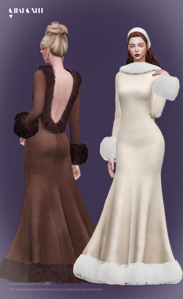 Louis Feraud Fall 1997 Dress Sims 4 CC