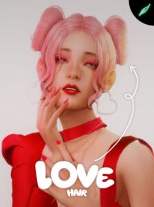 Heart Space Buns by Thatonegreenleaf Sims 4 CC