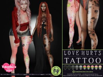 Love Hurts Tattoo Sims 4 CC