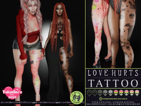 Love Hurts Tattoo 1 Love Hurts Tattoo Sims 4 CC