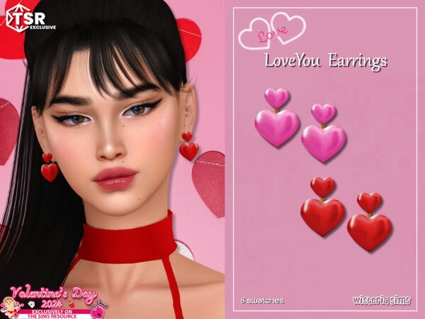 Love YOU Earrings Sims 4 CC