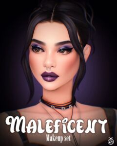 Enchanting Maleficent Makeup Set Sims 4 CC