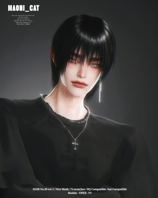 Stylish Male Hair No.30 Release Sims 4 CC
