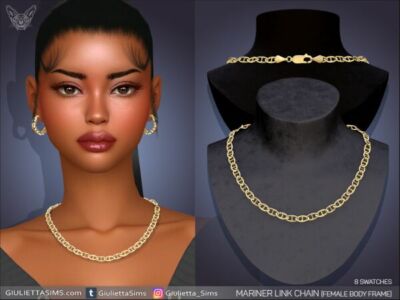 Stunning Mariner Chain Necklace for Female Sims Sims 4 CC