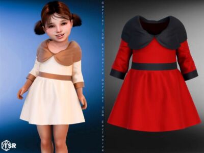 Mariska – Dress With Oversized Collar Sims 4 CC