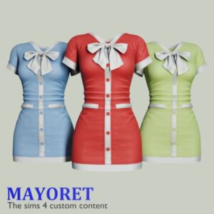 Mayoret | Sherine Mini Dress Sims 4 CC