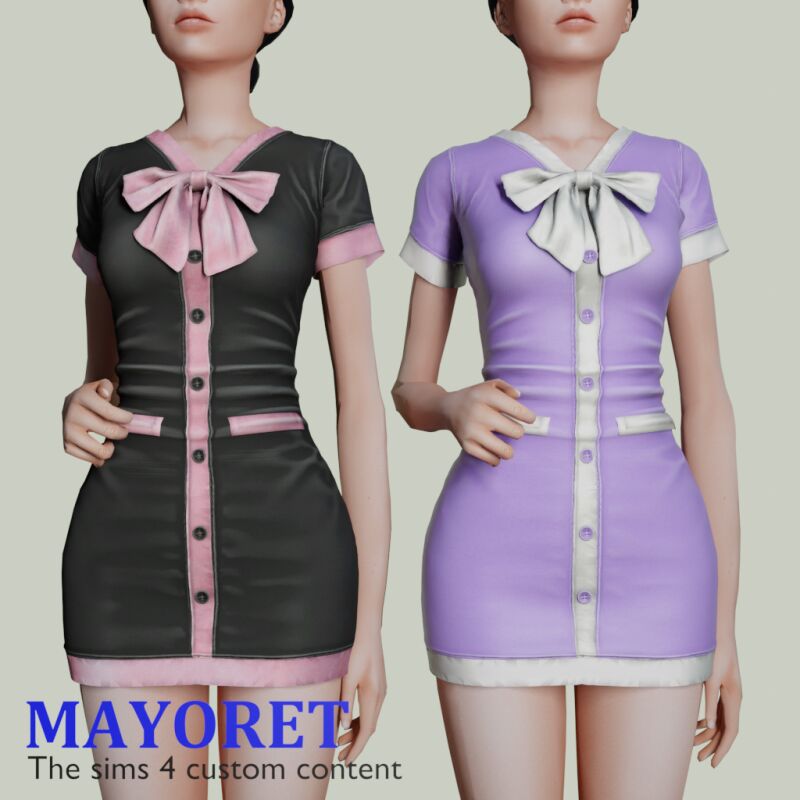 Mayoret | Sherine Mini Dress 2 sims 4 cc mayoret sherine mini dress 2