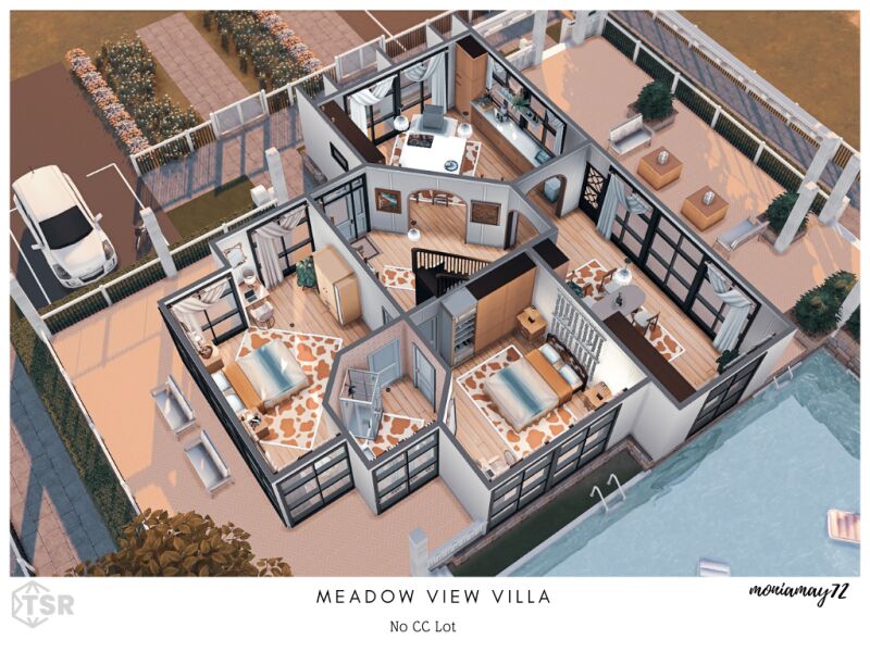 Charming Meadow View Villa 6 sims 4 cc meadow view villa nocc 3