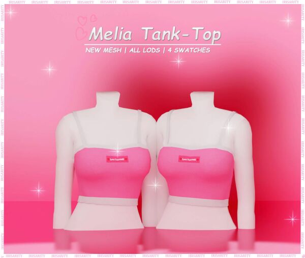 Stylish Melia Tank-Top by Irisarity Sims 4 CC