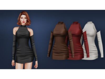 Mini Dress With Separate Sleeves By Mysteriousoo Sims 4 CC