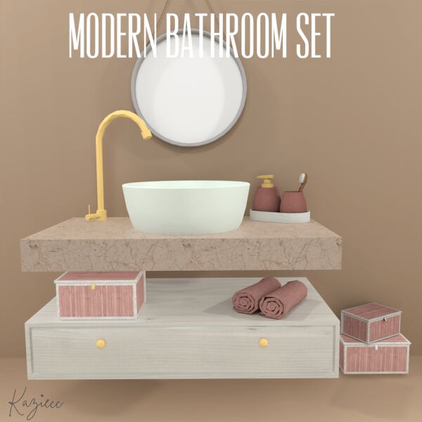 Stylish Modern Bathroom Set 1 Stylish Modern Bathroom Set Sims 4 CC