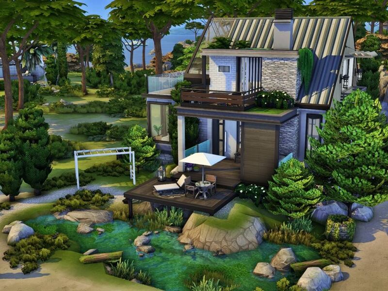 Modern Hill House 2: A Contemporary Abode 5 sims 4 cc modern hill house 2 by raydesign9 2