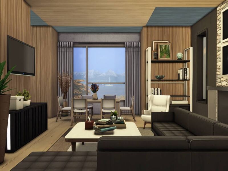 Modern Hill House 2: A Contemporary Abode 3 sims 4 cc modern hill house 2 by raydesign9 4