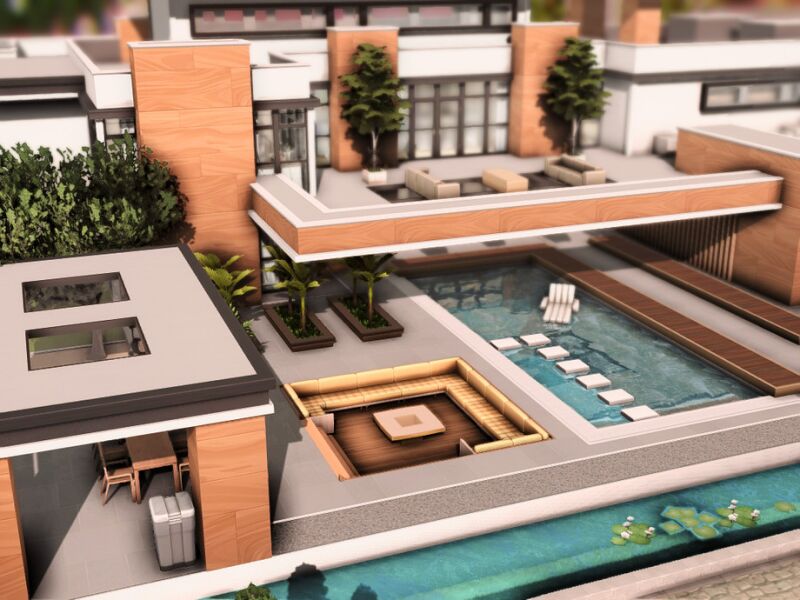 Stunning Modern Mansion Build 6 sims 4 cc modern mansion by plumbobkingdom 2