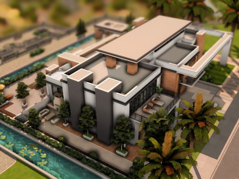 Stunning Modern Mansion Build 7 sims 4 cc modern mansion by plumbobkingdom 3
