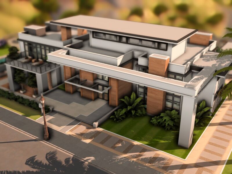 Stunning Modern Mansion Build 4 sims 4 cc modern mansion by plumbobkingdom 4