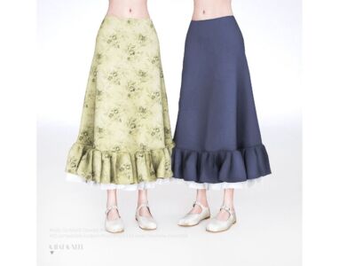 Molly Goddard Oswald Midi Skirt Sims 4 CC