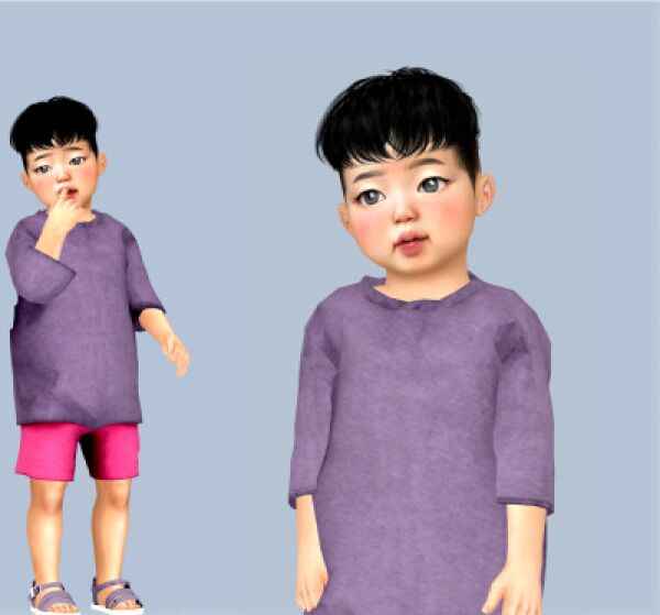 Moood Hair N109 Conversion for Kids 1 Moood Hair N109 Conversion For Child,Toddler And Infant By Yourjinworld Sims 4 CC