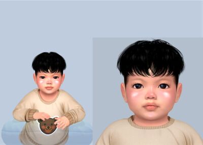 Moood Hair N109 Conversion for Kids 2 sims 4 cc moood hair n109 conversion for childtoddler and infant by yourjinworld 2